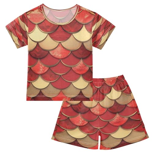 4351-other Kids Pjs Set Boys Girls Summer Short-Sleeve Sleepwear Pajamas 2PCS