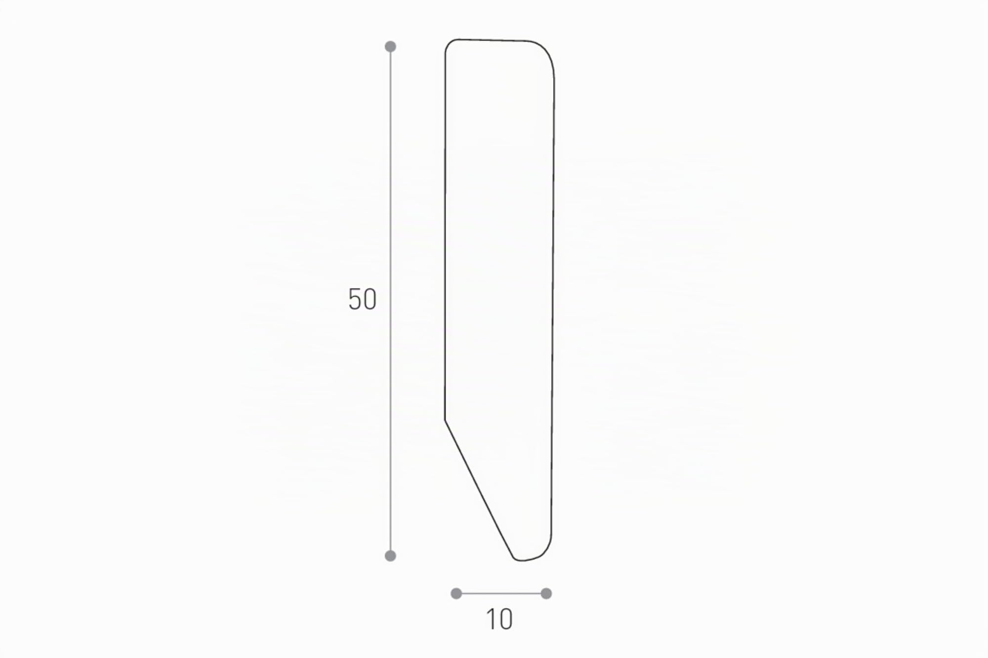 Battiscopa in legno laccato bianco 50x10x2400 mm. (confezione da 5 pz, metri totali 12)
