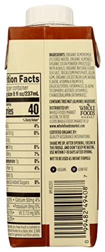 Image of 365 by Whole Foods Market Organic Chocolate Unsweetened Almond Milk, 8 FZ