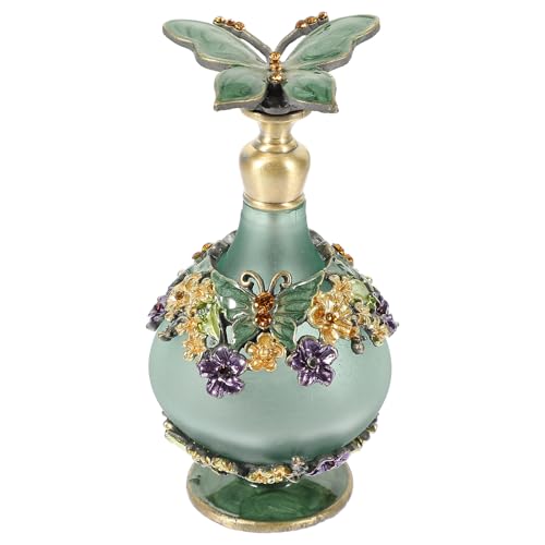 Frasco vintage decorativo CIMAXIC botella de vidrio labrado para esencias elegantes 2