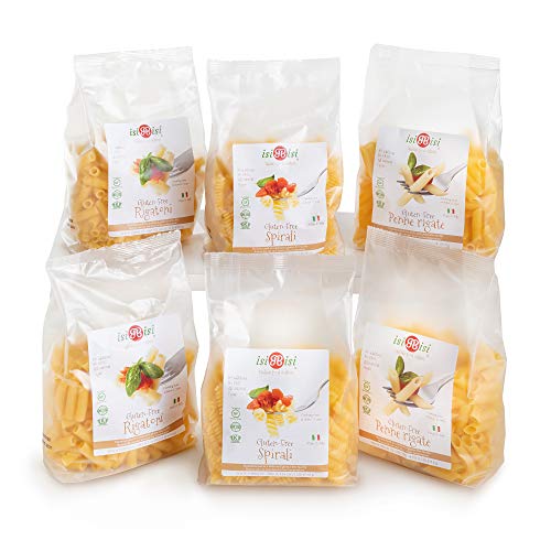 isiBisi Gluten Free Pasta Sampler - Made with Rice and Corn Flour - Quality, Authentic Gluten Free Noodles - Vegan, Non-GMO Bulk Pasta - Made in Italy
