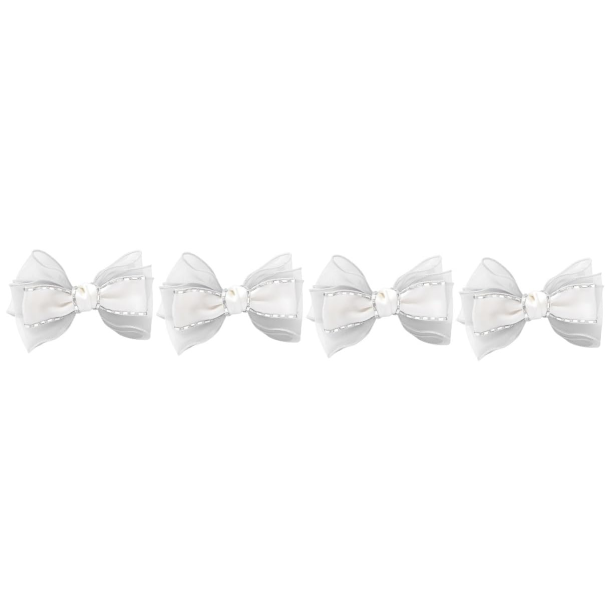minkissy 4pezzi Fermaglio Per Forma Di Fiocco Con Strass Elegante Molletta Per Ragazze Accessorio Per Cerimonie Feste e Uso Quotidiano