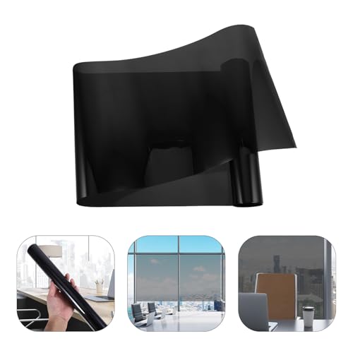 Lámina de privacidad para ventana Uonlytech 200x30 cm negro miniatura 7