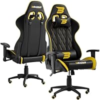 BraZen Phantom PC Adult Chair Gaming Chair for Adults Ergonomic Office Computer Seat Adult Gaming Chairs for Adults Video Game Chairs Video Gamer Seat Ergonomic PC - Yellow