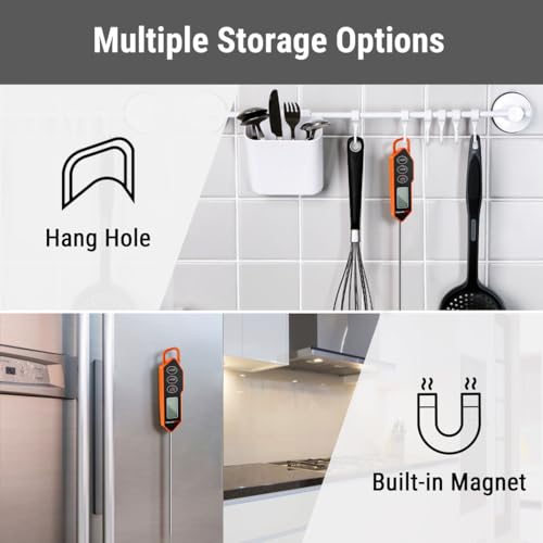 Image of LABART ThermoPro TP01H Instant Read Meat Thermometer with Long Probe for BBQ, Candy, Oil, and Smoker