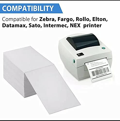 500 Thermische Versandetiketten 4x6 Zoll – Fächerfaltig, Für Zebra & Rollodrucker