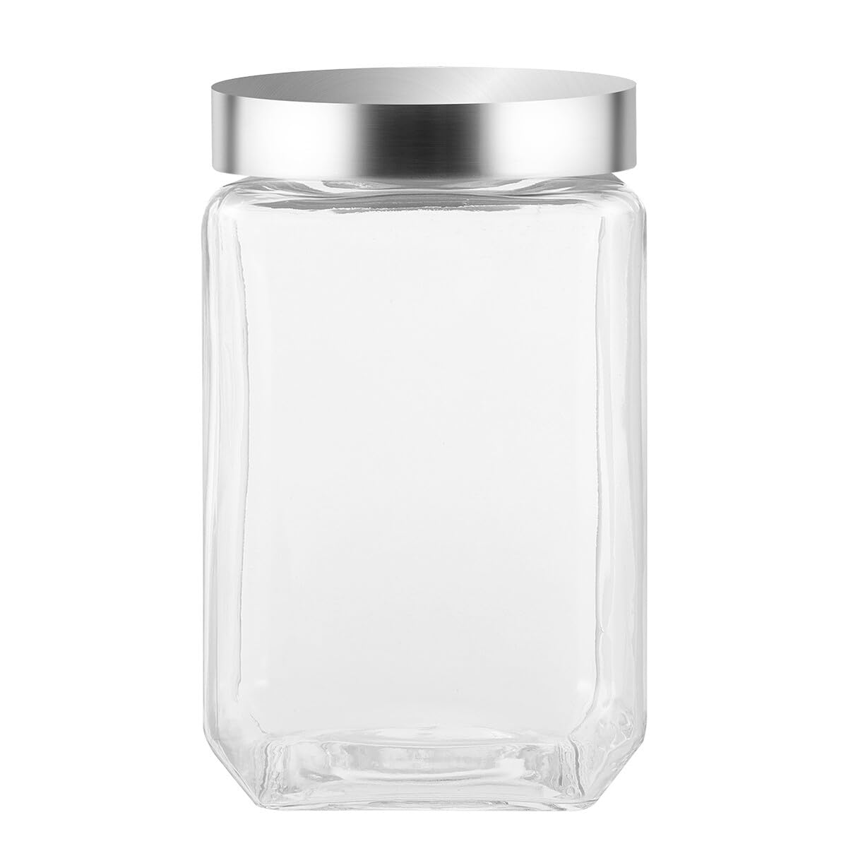 STOBAZA 1pezzi Barattolo Ermetico in Vetro Borosilicato Con Coperchio in Acciaio Resistente Contenitore Sigillato Per Alimenti Conserva Cereali e Tè Proteggendo Da Umidità e Polvere Traspa