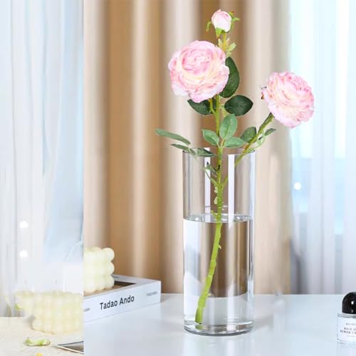 3 Pack Acrylic Cylinder Vase,25x15cm, 25x12cm and 25x10cm, Shatter-Proof Plastic Cylindrical Flower Vases for Wedding Centerpieces, Home Office Decorations, Shatter-Proof - Image 2