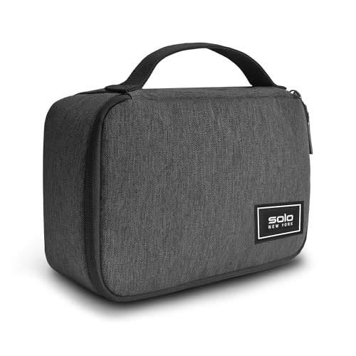 Solo New York RFID Tech Case – Electronics Organizer, Tech Accessories Pouch for Travel, Small Gadget Bag for Cords, RFID Data Protection for ID & Passport, Sturdy Carrying Handle – Bridge, Gray