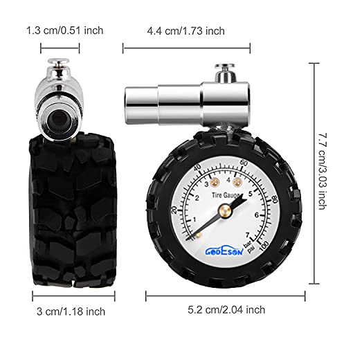 image for Presta Valve Gauge, GODESON Analog Presta Valve Bicycle Tire Pressure 