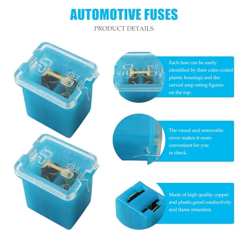 Kit de fusibles para automóvil, 36 piezas, formato bajo (low profile), fusibles rectangulares para camionetas, camiones, RV y SUV (20 A, 30 A, 40 A, 50 A, 60 A y 80 A, 6 piezas cada uno) miniatura 4