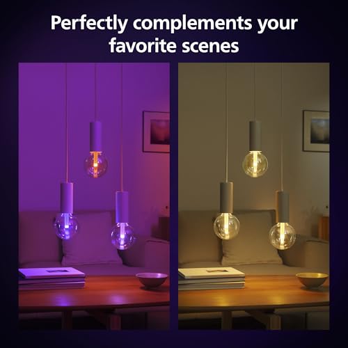 Image of Philips Hue Lightguide G40 Large Globe Smart LED Bulb Handblown Glass - Color Changing Light - Compatible with Amazon Alexa, Apple Homekit and Google Assistant - Bluetooth and Hue Bridge Compatible