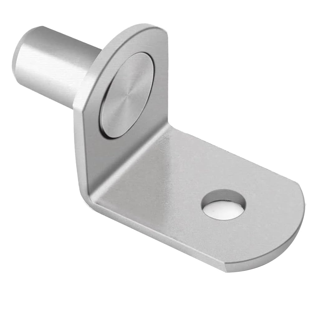 Wisyurt 1/4 Inch Shelf Pegs 100Pcs Bracket Support Pins Cabinet Shelf Pegs L-Shaped Holders for Cabinets,Shelves,Wardrobe,Nickel Plated