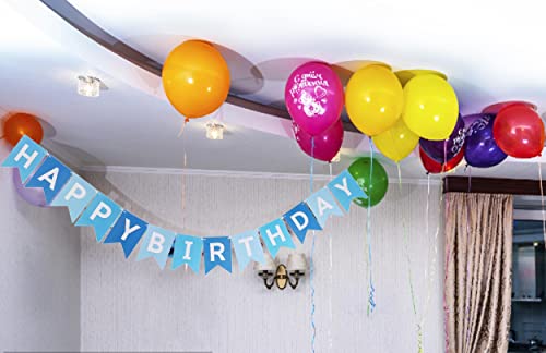 Image of Happy Birthday Gradient Blue Banner Decoration Party Supplies