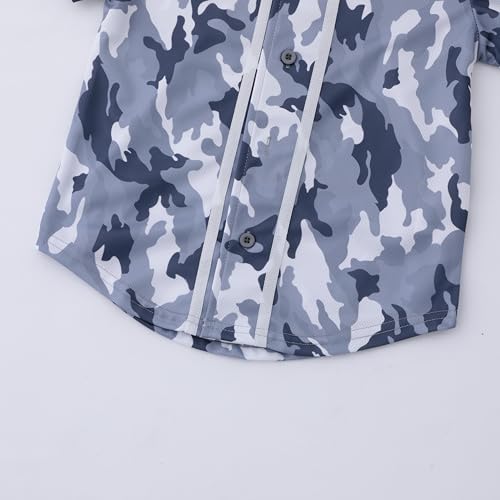Image of Boys Camouflage Short Sleeve T-Shirt and Shorts Set 2 Piece Summer Camo Baseball Clothes Outfit for Kids Ages 2-14