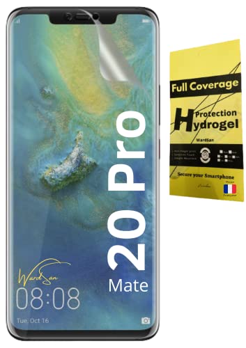 WardSan Hydrogel 3D - Protector Pantalla Hidrogel para Huawei Mate 20 Pro (protección integral 3D, transparente, invisible, compatible con carcasas, funda, TPU flexible, protector de cristales)