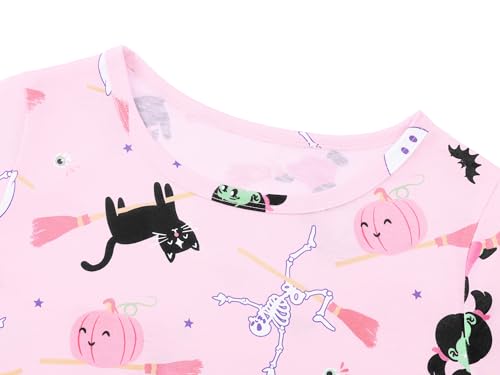 Topgal Big Girls Tie Dye Green & Orange Swirl Fall Pajamas Long Sleeves 2-Piece PJ Set Cute Jammies Size 6-182