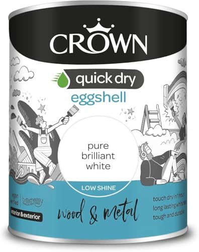 AXpower Inspirational Technology Empowering People Quick Dry Eggshell Paint 750ml Pure Brilliant White Low Sheen Interior Paint for Walls Woodwork Doors & Trim Durable & Washable Finish