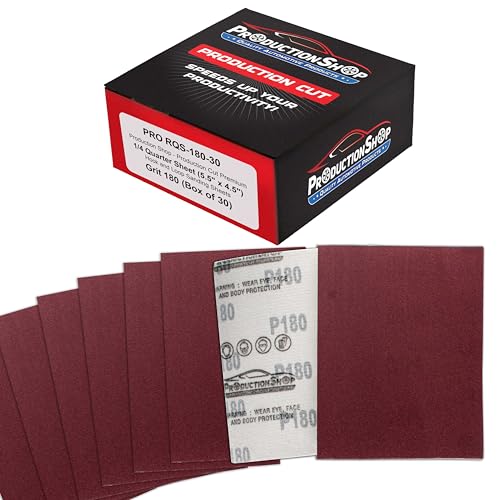 ProductionShop Premium Red 180 Grit 1/4 Sheet Size Red Sanding