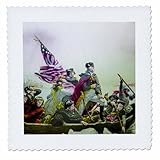 Square dimensions (in inches): 16 L x 16 W, image dimensions (in inches): 14 L x 14 W 100% poloyester; image is soft to touch. Made in USA Edges have pinking shear cut Image will not fade with washing. Image not a transfer, part of material