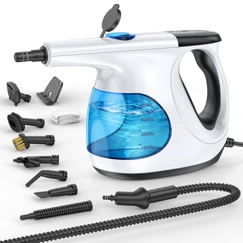 Image of 3s Instant Heat-up Handheld Steam Cleaner for Home, High-pressure Portable Steam Cleaner with 3-Level Control & Self-clean & Safety Lock for Furniture Couch Grout Kitchenware Cleaning