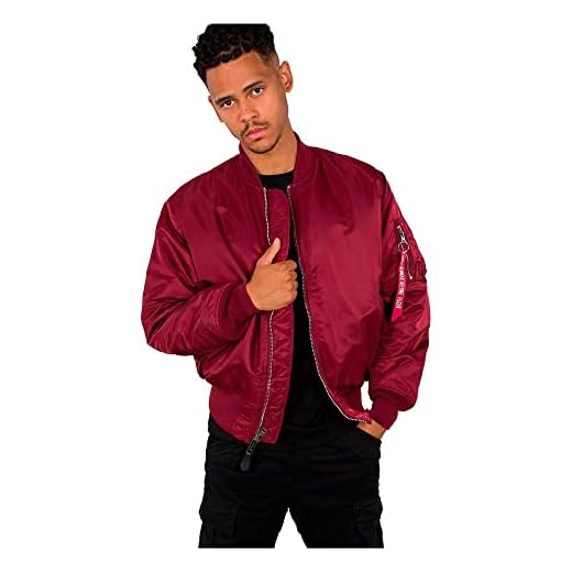 Alpha Industries herr 100101-184-s jacka, röd (Burgundy 184), small