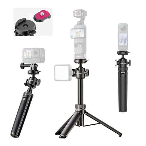 ULANZI MT90 Cka Schnellwechsel Kamera Mini Stativ für DJI Pocket 3/Osmo Action 5 4 3, 2-in-1 Selfie Stick Kompatible mit Gopro/Insta360 X5 Ace/Ace Pro/X4, Reisestativ für Action Cam, 1.5 kg Tragkraft