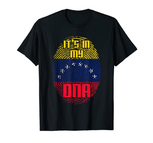 Es en mi ADN huella dactilar orgulloso regalo venezolano Venezuela Camiseta