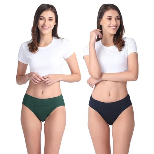 Image of Adira | Hipster Panties for Women | Period Panties for Women Leak Proof & Breathable | Hipster Fit for Medium Flow | Use with Pad for Non Icky Feeling | Patented Design | Pack of 2