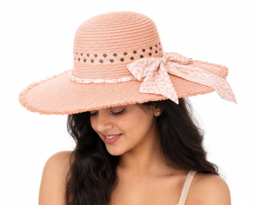 Image of Summer Medium Brim Floppy Beach Straw Hats for Women