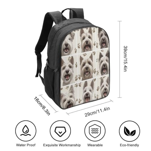 Sac d'école à 2 compartiments avec impression animal de compagnie en relief 3D - 2