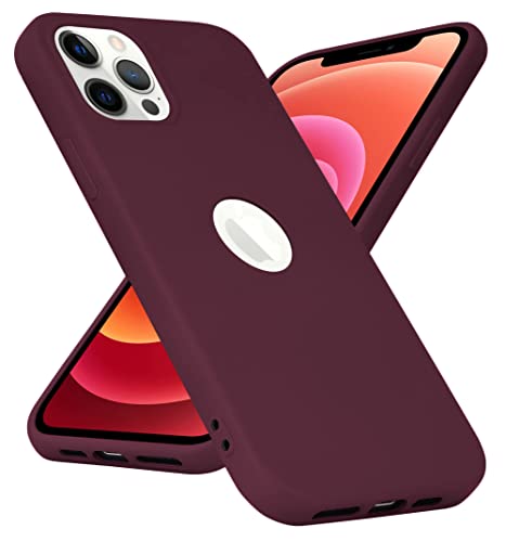 Image of VONZEE Back Cover for iPhone 11 Pro Max Case, Shockproof Slim Camera & Full Body Protection Liquid Silicone TPU Cover with Logo Cut (6.5 Inch) -Wine Red