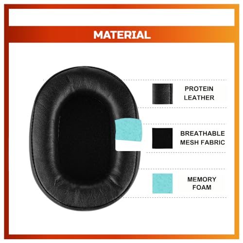 Image of Crysendo Headphone Cushion for Boat Rockers 550 Headset Replacement Ear Cushion | Earpads, Ear Cups Soft Protein Leather, Superior Noise Isolation Memory Foam (Black) (Cushion+Headband)