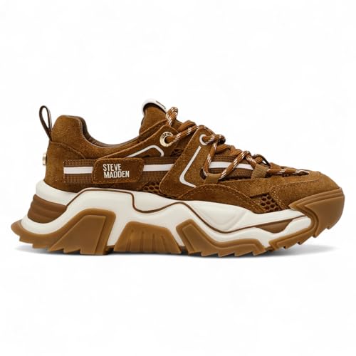 Taglia: 37.5 Steve Madden Kingdom Chestnut Suede Running Sneakers