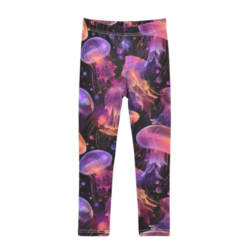 Jellyfish Aesthetic Girls Leggings Ultra Soft Compression Yoga Gym Pants for Kids 4-10T