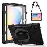 [Correa de hombro extraíble y ajustable] - Carcasa Samsung Galaxy Tab S6 Lite P610/P615 10.4 Pulgadas, fácil de transportar y colgar la tableta con correa de hombro, conveniente para al aire libre,viajes y familia.