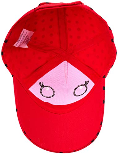 Girls Cotton Baseball Caps with 3D Animal Critters (Toddler), Size Age 2-4, Ladybug Design – Red/Black4
