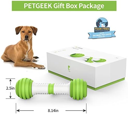 PETGEEK Automatic Interactive Dog Bone, Moving Dog Toy Bone for Indoor Boredom, Electronic Dog Chase Toys for Medium/Large Dog USB Rechargeable Safe Material PC & TPU