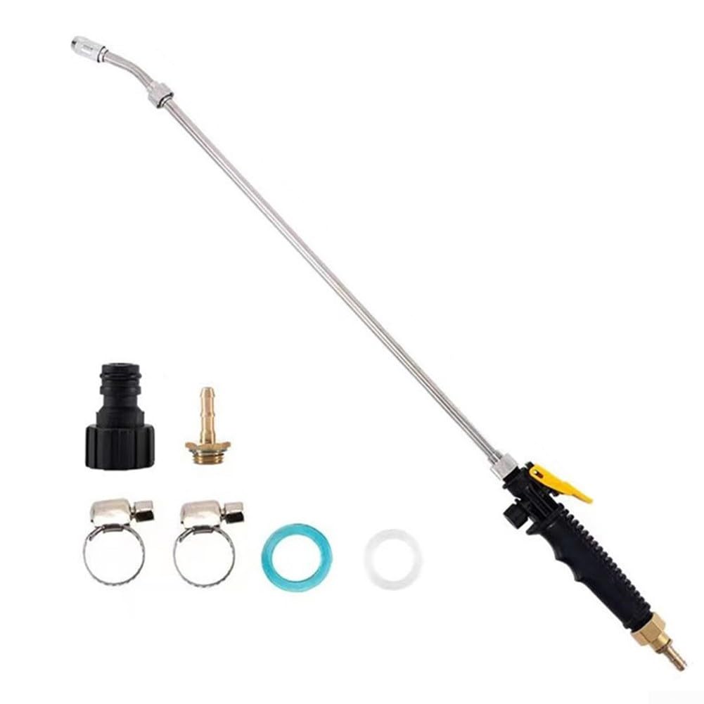 Lanza rociadora de Acero Inoxidable, caudal de Agua a Alta presión Ajustable con Conector de latón, diseño a Prueba de Fugas para riego de Jardines y Lavado de Coches (30 cm).