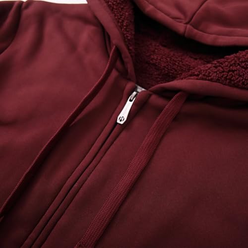 Image of LeeHanTon Men Fleece Jacket Lightweight Sherpa Fleece Jackets Zip Up Hoodie Lined Sweatshirt Coat with Pockets