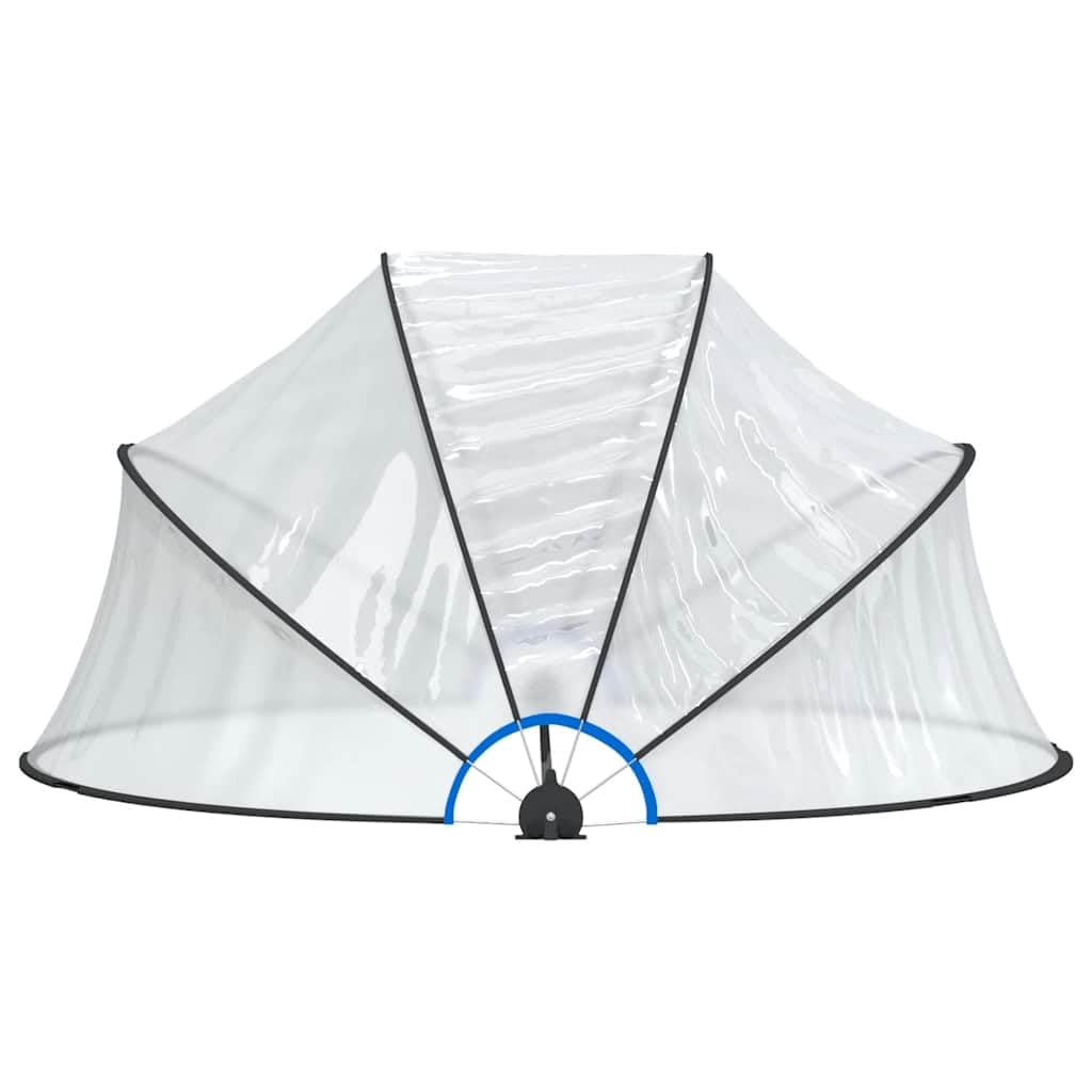 Mangloder - Cúpula redonda para piscina, 315 x 158 cm, PVC y fibra de vidrio, cubierta transparente para piscina, con UPF 30, mecanismo plegable, fijación, jardín exterior