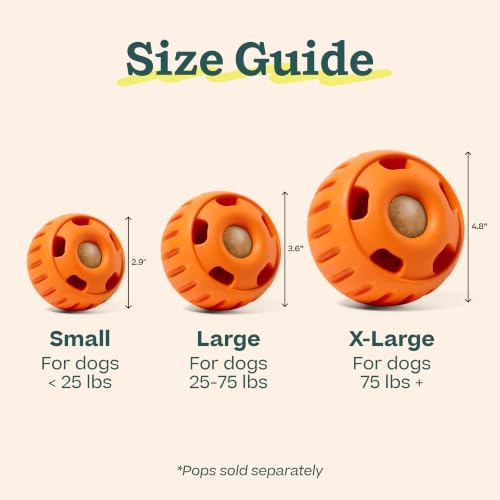 Image of WOOF Pupsicle Interactive Dog Ball Toy for Dogs Large 25-75 lbs - Orange