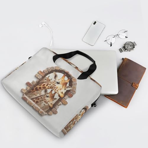 Maletín para laptop 15.6 pulgadas con diseño jirafa miniatura 6