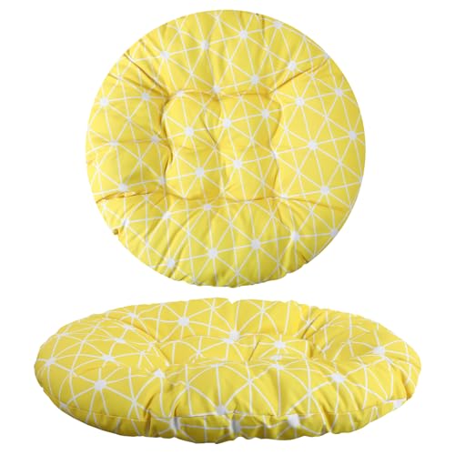 Funnymoom 35" Large Yellow Floor Cushion Round Meditation Floor Pillow Cushion for Adults Oversized Playroom Pillows Reading Nook Big Pillow for Sitting Yoga Living Room Sofa Balcony