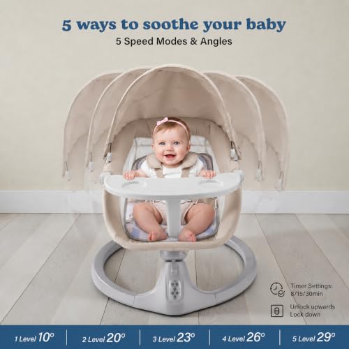 Image of SOFTIES Automatic Baby Swing Cradle | Electric Jhula Cum Rocker 0-12 Months