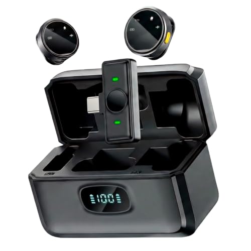Microfone Lapela Redondo Imã Sem Fio Anti Ruído para Android iPhone Áudio (Lightning)