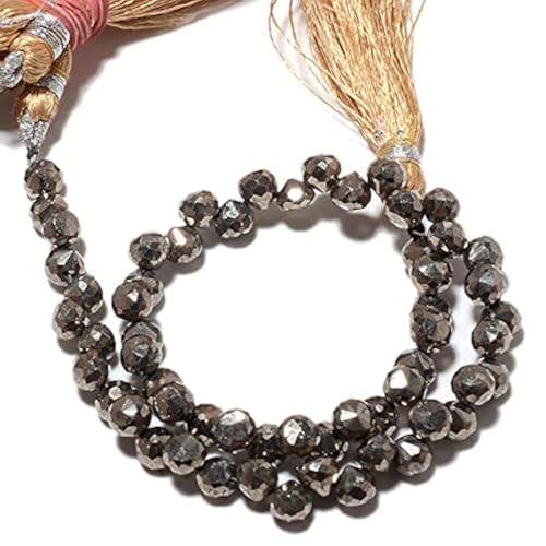 Perles pyrite oignon 6mm sur fil pour atelier diy de colliers bohèmes