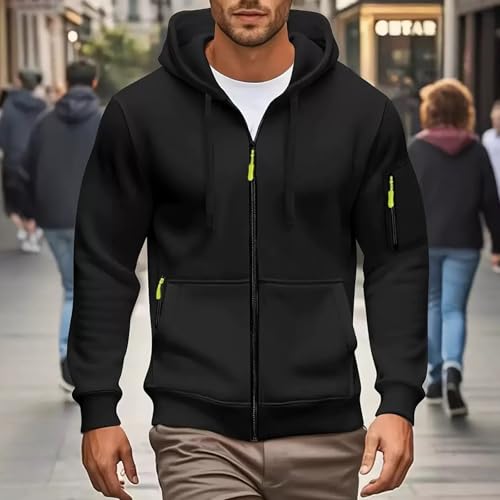 Image of MANTORS Mens Fleece Jackets Contrast Hoodies Lightweight Sweatshirt Color Block Jacket Coats
