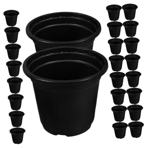 BESPORTBLE 50 Piezas Maceta Negra para Jardín Macetas De Plástico para Plantas De Exterior para Interior y Exterior