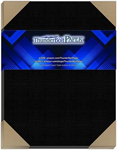 50 Black Linen 80# Cover Paper Sheets -9" X 12" (9X12 Inches) Frame and Sketch Pad Size - Card Weight - Deep Dye, Fine Linen Textured Finish - Quality Cardstock